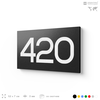 Номер на дверь 420, табличка на дверь для офиса, квартиры, кабинета, аудитории, склада, черная 120х70 мм, Айдентика Технолоджи