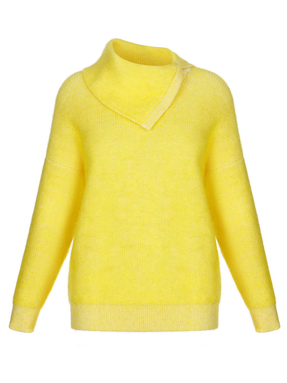Женский свитер желтого цвета из мохера и кашемира - фото 1
