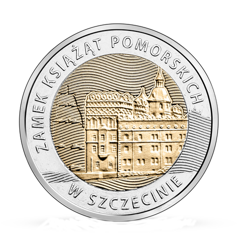 5 золотых Штеттинский замок  в Щецине 2016 г. UNC