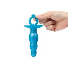 Голубая анальная пробка-елочка из силикона Bounce Plug - 14,3 см. - 