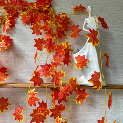 Кленовые листья, осенние искусственные, лиана 2,35 метра, листья около 6,5*7 см, набор 6 шт.