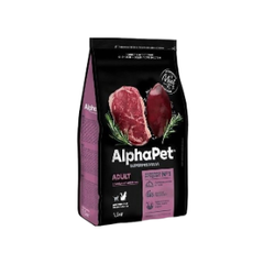 Корм для кошек сухой AlphaPet Superpremium для домашних кошек, с говядиной и печенью, 1,5 кг