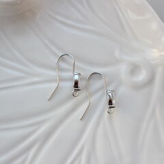 Швензы крючки с фианитом 21 мм, родий, Ш211