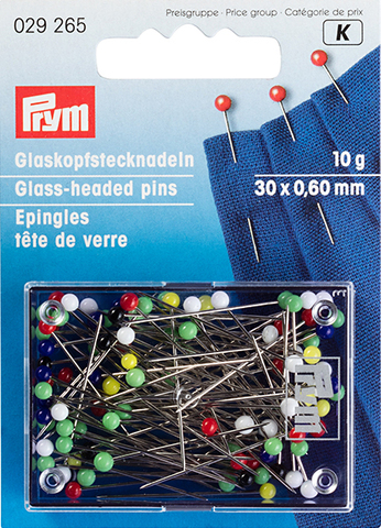 Булавки со стеклянными головками, 30х0,6 мм, Prym