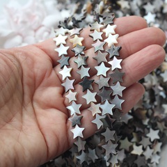 Перламутр натуральный стальной, звезда 10 мм, 1 нить, ПР106