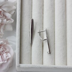 Швензы удлинённые Капля 32*5 мм с английским замком, родий, Ш132