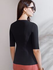 Футболка из трикотажа в широкий рубчик  D49.105 (124004)