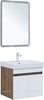 Aquanet 345352 Тумба с раковиной Оптима 60 цв. дуб рустикальный/белый сатин (345352)