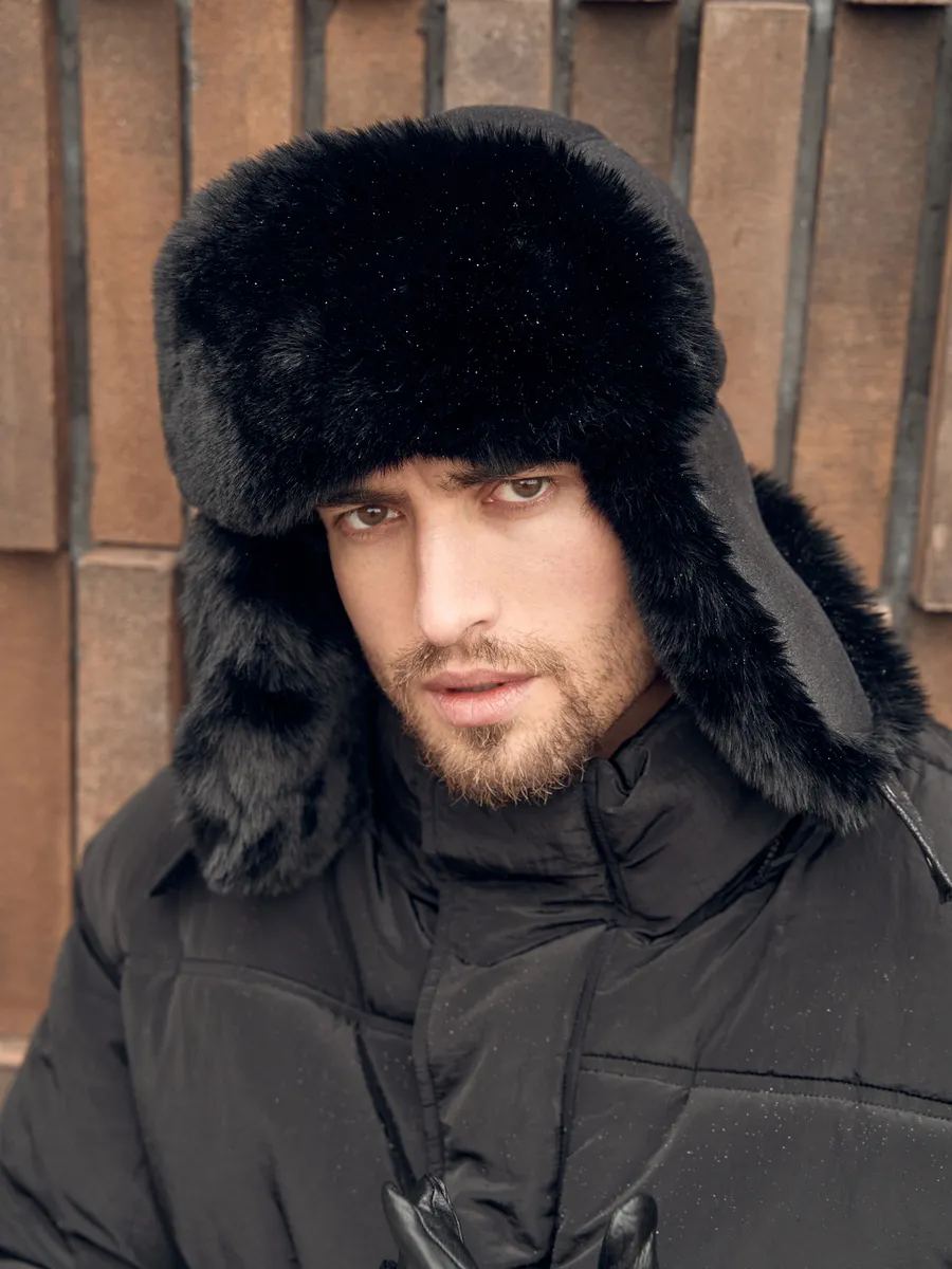 Шапка-ушанка мужская