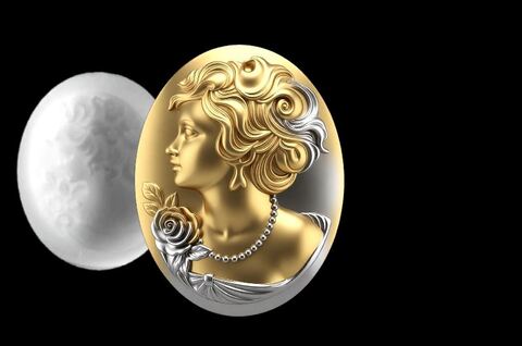 Силиконовый молд Камея Девушка № 20