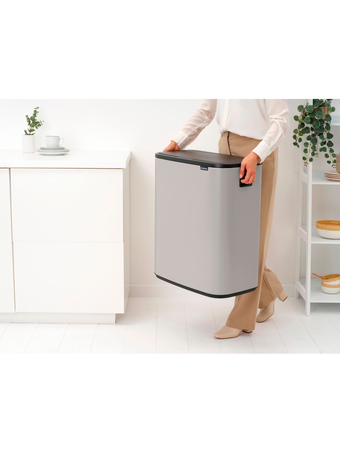 Мусорный бак Bo Touch Bin (2 х 30 л), Светло-серый, арт. 255045 - фото 8