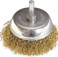 Щетка для УШМ 100мм М14 тарелка латунированная витая проволока Matrix