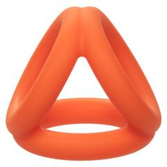 Оранжевое тройное эрекционное кольцо Liquid Silicone Tri-Ring - 