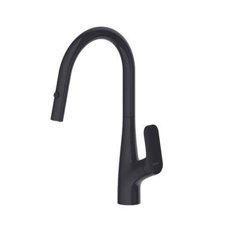 Смеситель для кухни Bravat Joyful, (выдвижной) черный (F7428563BW-ENG)