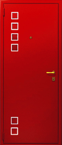 Входная дверь с наружным металлическим декором S1