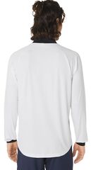 Теннисная футболка Asics Men Court 1/2 Zip Long Sleeve Top - brilliant white