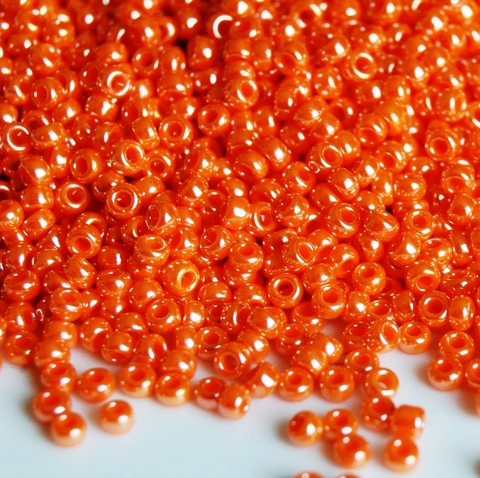 RR-0423 Бисер круглый Миюки 11/0 /Miyuki round 11/0 Opaque Light Orange Luster