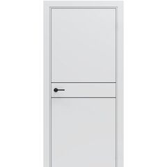 Купить Межкомнатная дверь Porta-52 4AB алюминиевая кромка чёрная Shellac White глухая