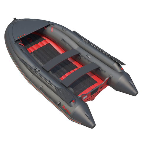 Надувная ПВХ-лодка BADGER Air Line 420S с штормовым бортом, Черный/Красный