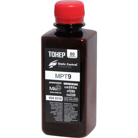 Тонер черный Static Control© Universal MPT9.80g упаковка 80г, расфасовано в MakTorg. kz - купить в компании MAKtorg