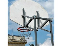 Стойка стритбольная складная с фанерным щитом, кольцом, сеткой и защитой Street Spektr Sport