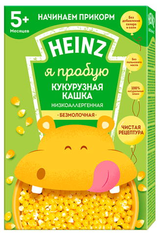 Каша Heinz кукурузная низкоаллергенная 5+ мес