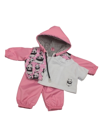 Костюм плащевка принт - Розовый. Одежда для кукол, пупсов и мягких игрушек.