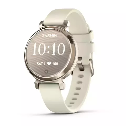 Garmin Lily 2 — Cream Gold with Coconut Silicone Band