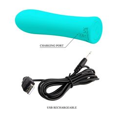 Мятный мини-вибратор Alfreda - 10,2 см. - 