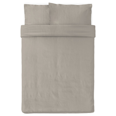 Комплект из сатина ЛЮТЕСМИО 2 наволочки + пододеяльник евро | темно-бежевый