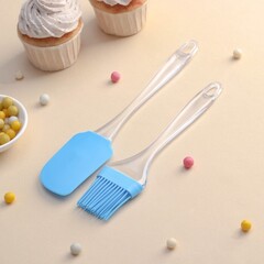 Набор для выпечки «Лёд», 2 предмета: лопатка 24 см, кисть 21 см