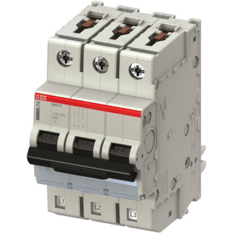 Автоматический выключатель 3-полюсный 40 А, тип B, 7,5 кА S403E-B40. ABB. 2CCS553001R0405