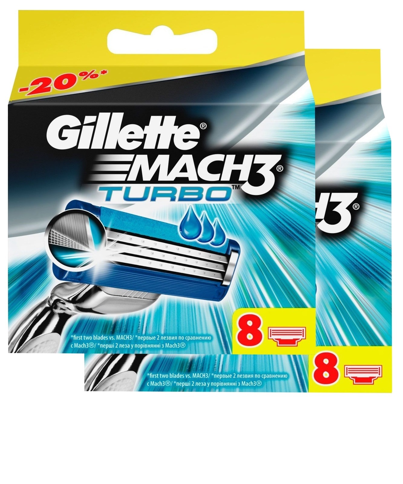 Сменные кассеты для бритья Gillette MACH3 Turbo (16шт)