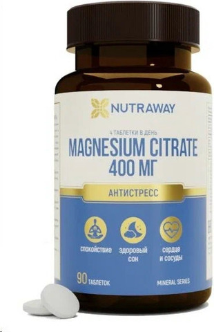 Витамины Magnesium Citrate 400 мг 90 таблеток Nutraway