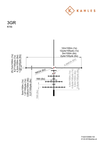 Kahles K16i 1-6x24 3GR 1cm/100m