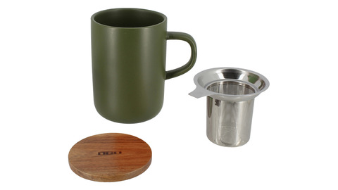 Кружка с ситечком 475мл OGO Juliet темно-зеленая