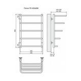 Полотенцесушитель электрический Terminus Полка П5 450x696, ТЭН HT-1 300W, левый/правый