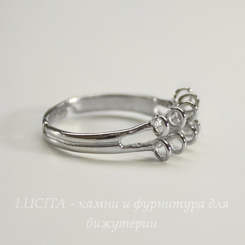 Основа для кольца с петельками (10 петелек) (цвет - платина)