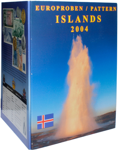 Исландия. Сувенирный набор пробных евро. 2004 г. В буклете