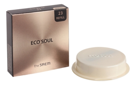 The Saem Eco Soul Luxury Gold Pact 23 Natural Beige (Refill) Пудра компактная золотая сменный блок 23 тон