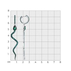 94025562 - Серьги ЗМЕИ из серебра с изумрудными фианитами
