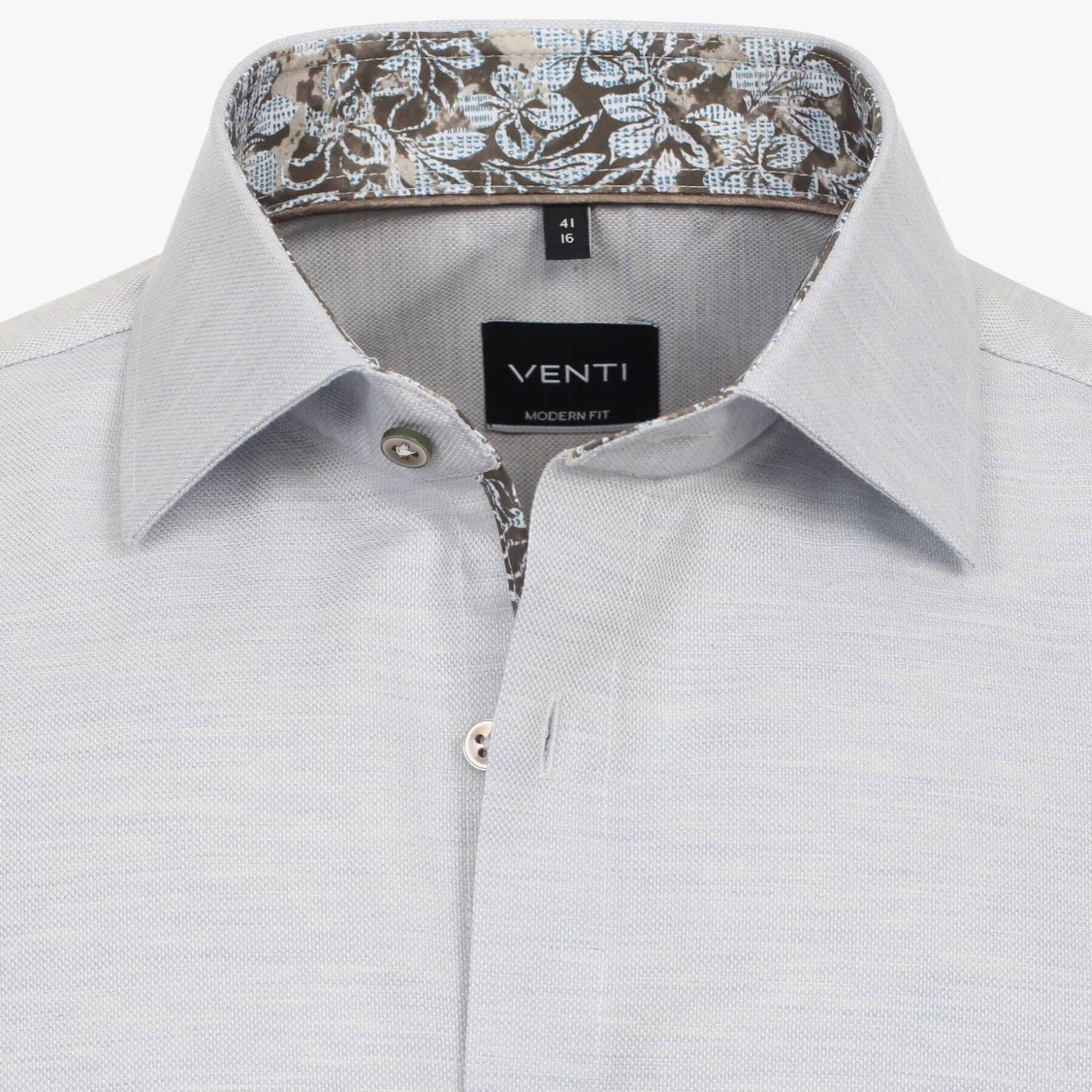 Сорочка мужская Venti Modern Fit 144208300-100 серо-голубая меланжевая