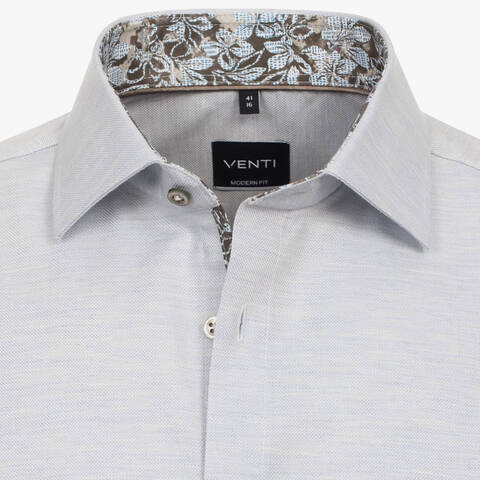 Сорочка мужская Venti Modern Fit 144208300-100 серо-голубая меланжевая