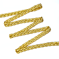 Тесьма декоративная косичка люрекс, ш. 1 см, золото