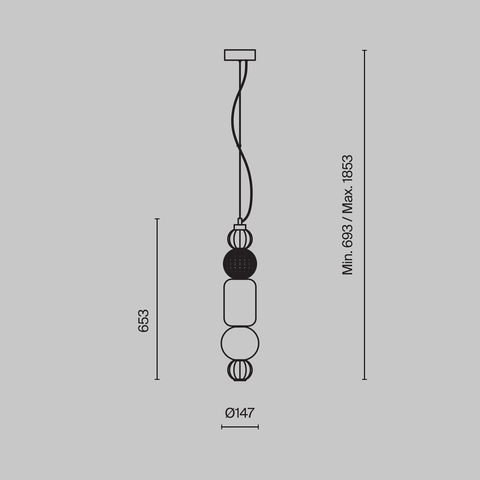 Подвесной светодиодный светильник Maytoni Collar P069PL-L35CH3K