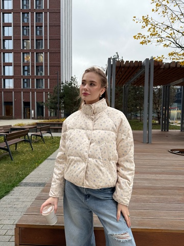 Пуховик Floral голубой