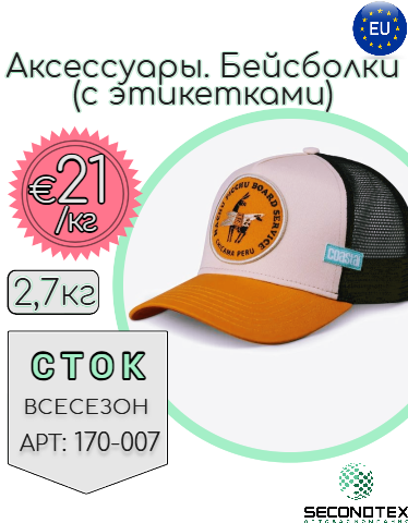 Аксессуары. Бейсболки (с этикетками)