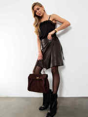 Юбка Муза из эко кожи (шоколадный)