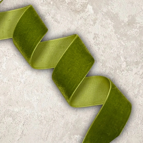 Лента бархатная  3,8 см фисташковый №152(1метр)