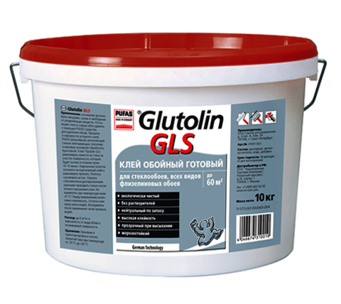 Клей готовый для стеклообоев Pufas Glutolin GLS 10 кг